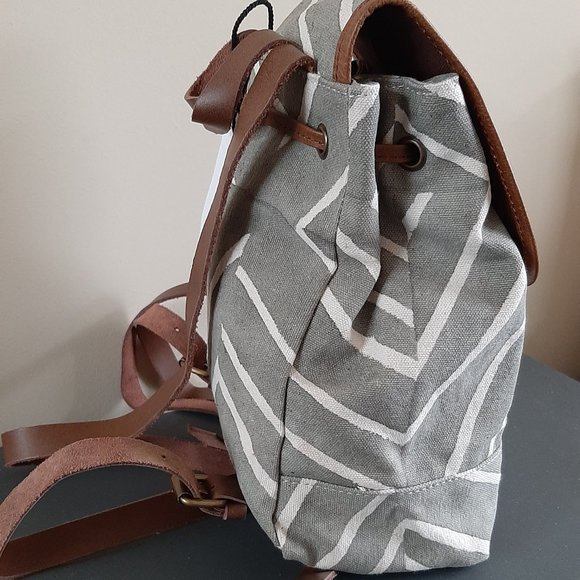 JOYN Fabric Mini Fold Over Backpack - Sage Refraction - Picture 3 of 6